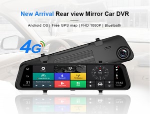 H1103P    12 inch 4G Smart Rearview Mirror Car Camera